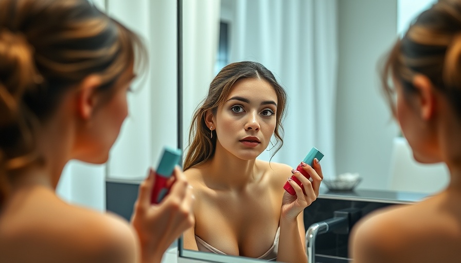 Young woman applying Maybelline Lifter Gloss in a bathroom.