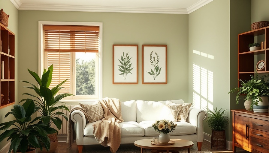 Charming sunlit living room showcasing beautiful green paint colors.