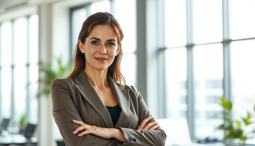 Confident woman in a business setting, winning over investors.