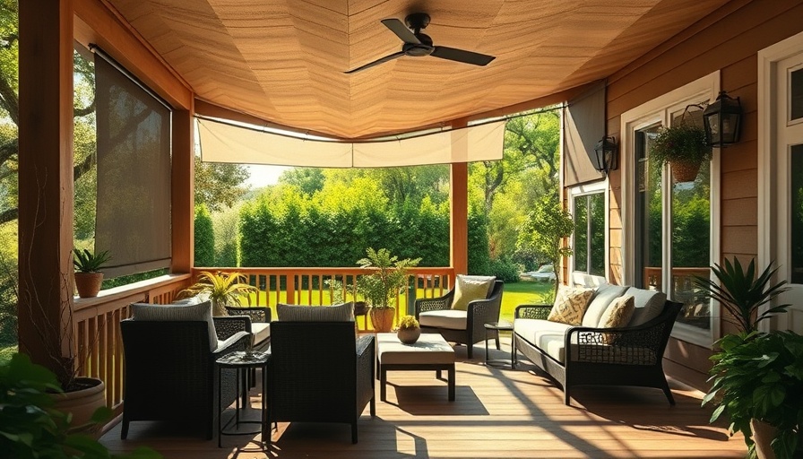 Retractable screens for home design on a sunny outdoor patio.