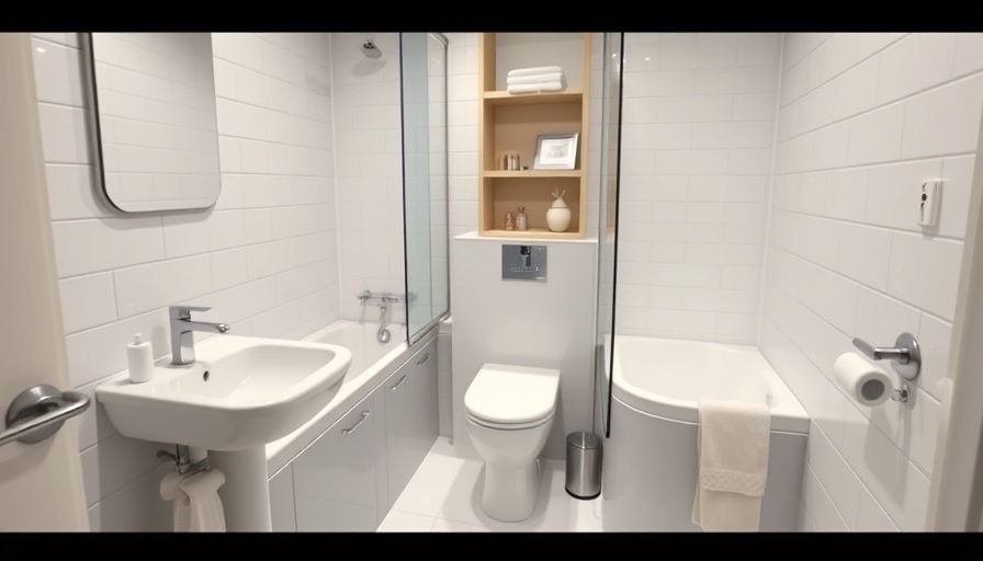 Compact bathroom with smart layout and storage solutions.