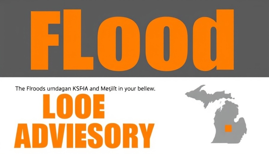 Flood advisory map for Northern Michigan highlighting affected areas.