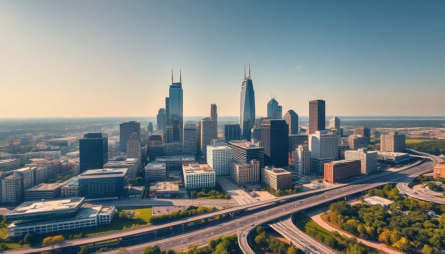 Skyline of Charlotte showcasing best workplaces with highways.