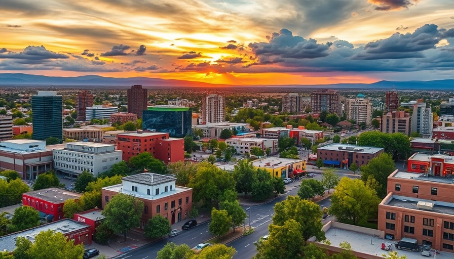 Albuquerque skyline at sunset, best place to work in New Mexico.