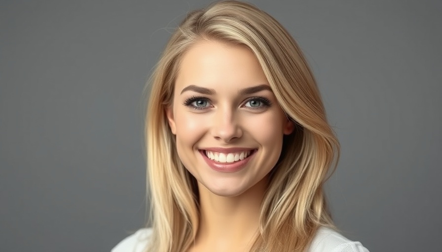 Blonde woman smiling confidently, dating after 65 concept.