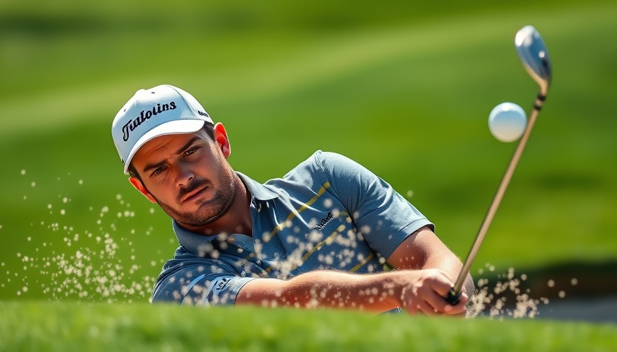 Golfer executing a bunker shot, golf course action, BetMGM bonus code MLIVE