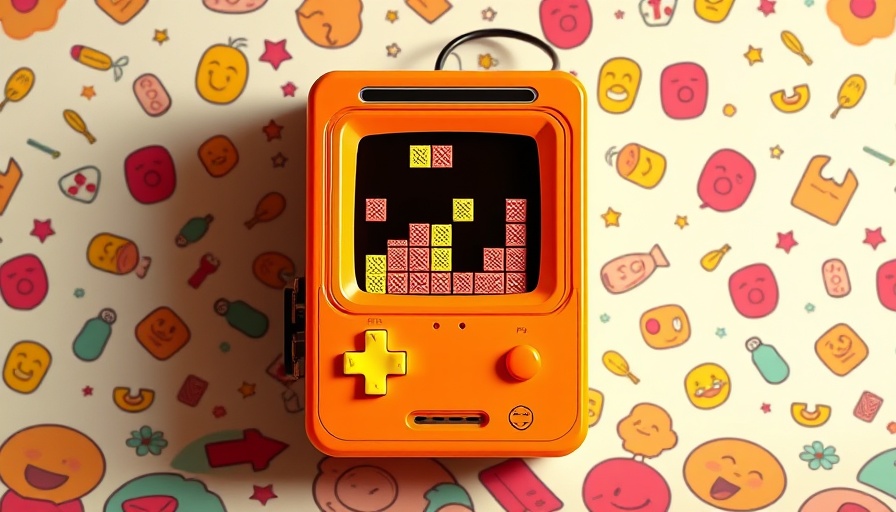 Bright orange gaming device with Tetris, parenting strategies for screen time.