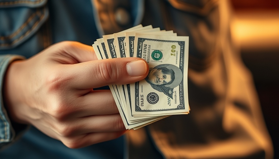 Hand holding ten-dollar bills, lessons from found money.