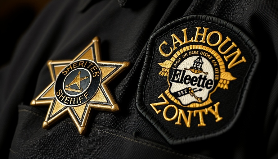 Calhoun County sheriff badge and patch close-up.