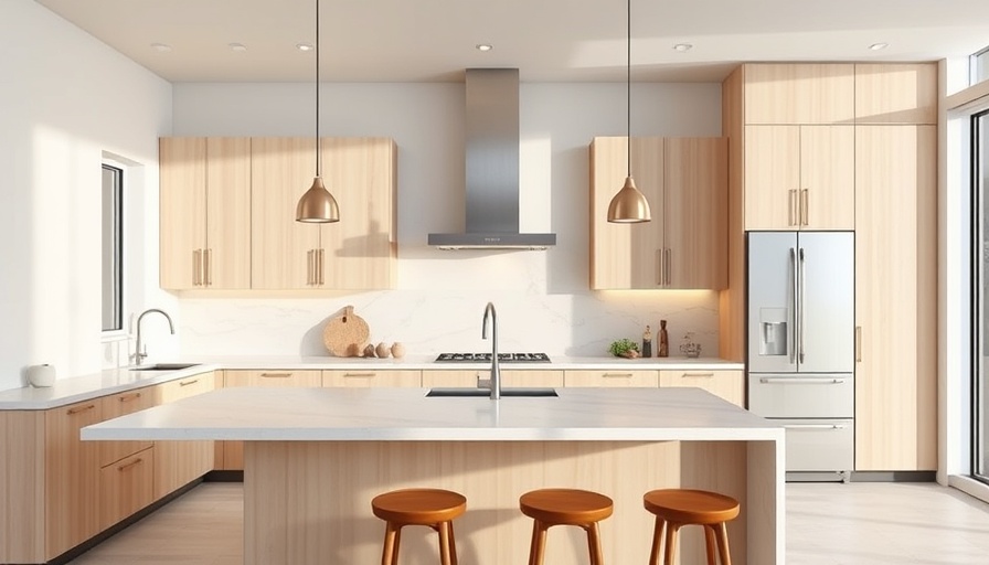 Stylish vent hood in a modern kitchen with light wood accents.