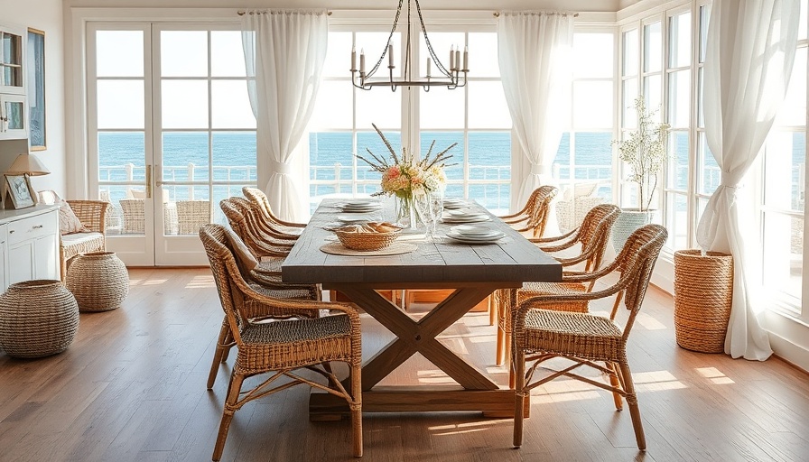 Coastal dining room with sea view, dream homes by the sea.