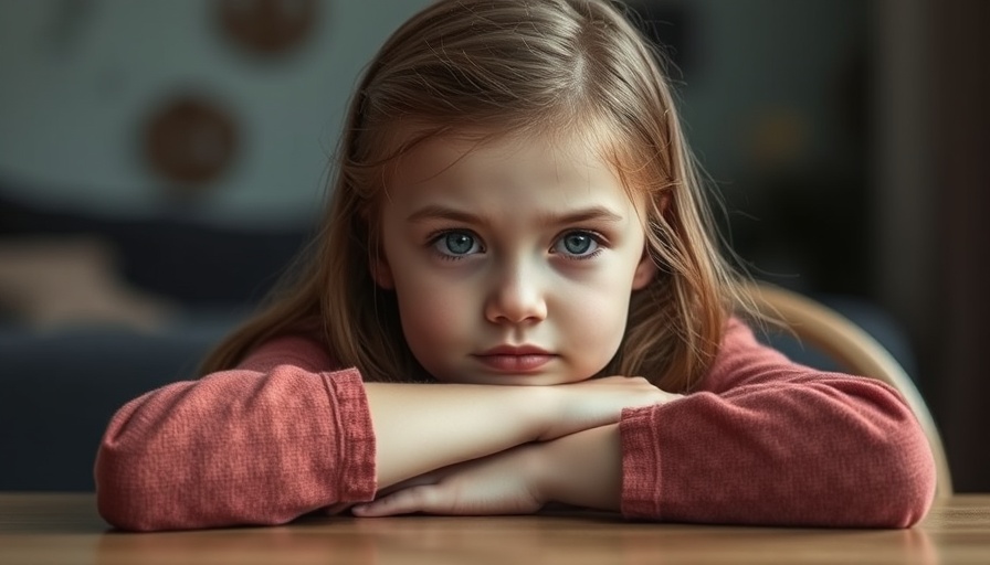 Thoughtful young child looking bored, contemplating indoors.