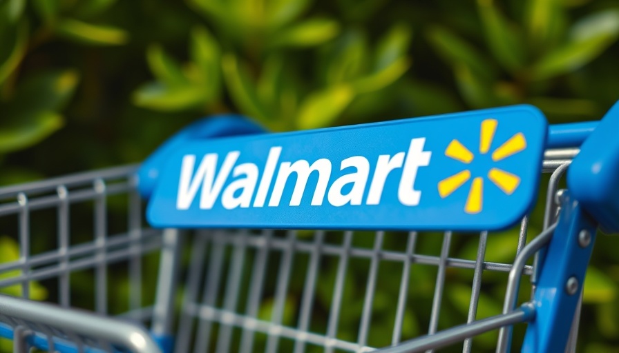 Walmart shopping cart showcasing digital transformation branding.