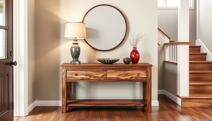Warm and inviting front entry with rustic decor elements.