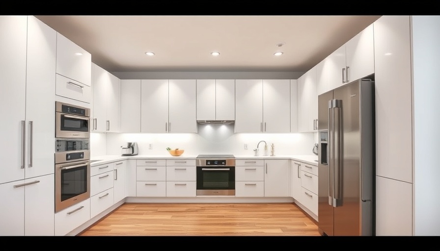 Modern kitchen renovation with white cabinets and stainless appliances.