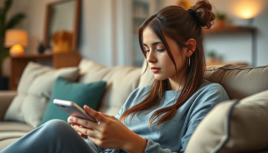 Teen browsing smartphone in cozy living room. OpenAI teen protections.