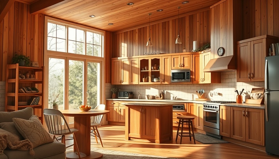 Bright functional kitchen remodel for retirees with warm wooden cabinets.