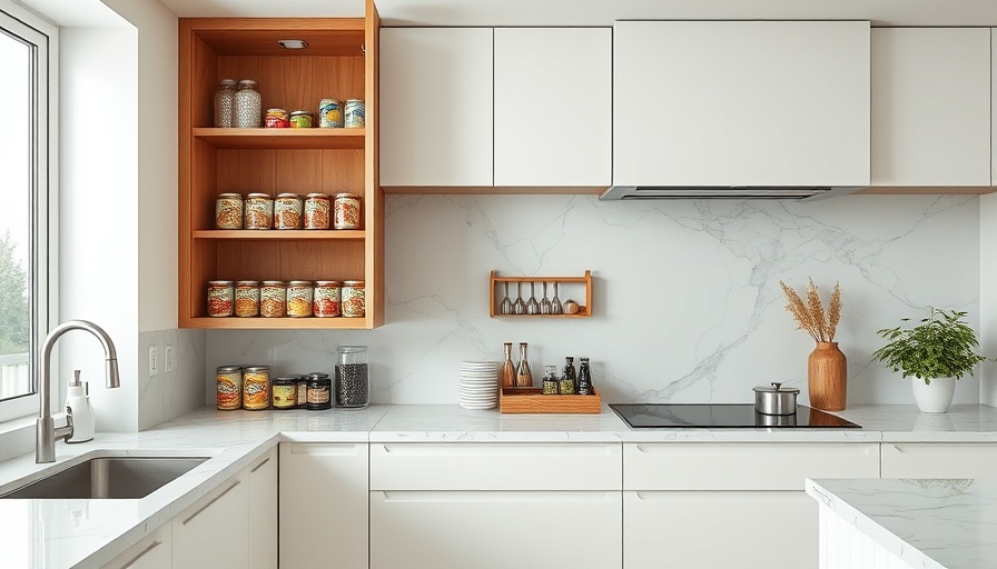 Stylish kitchen with clever storage solutions and elegant design.