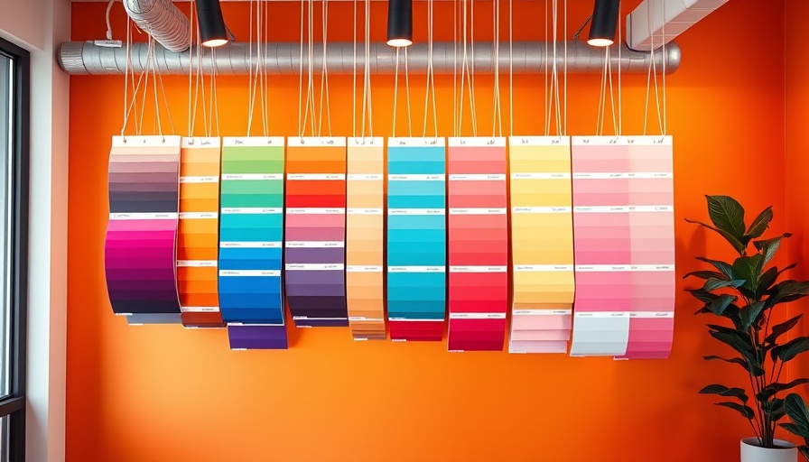 Maison & Objet color trends display with vibrant swatches in a modern setting.