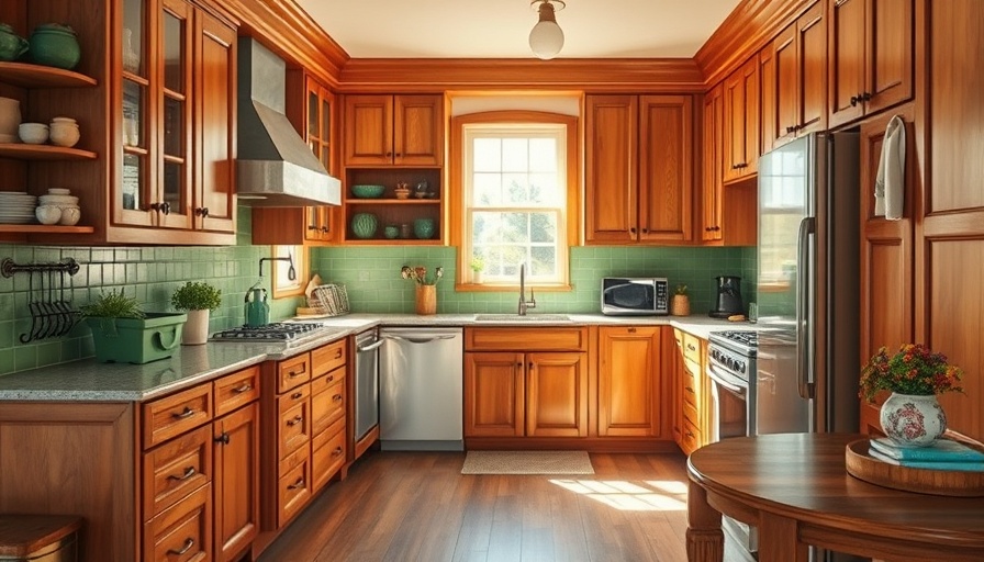 Spacious kitchen with wooden cabinets in a classic makeover style.