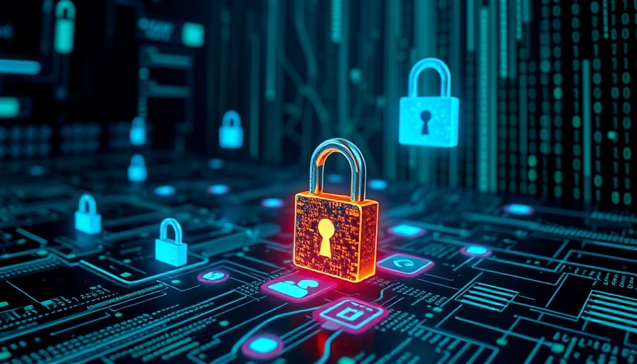 AI chatbot privacy risks illustrated with digital locks and data streams.