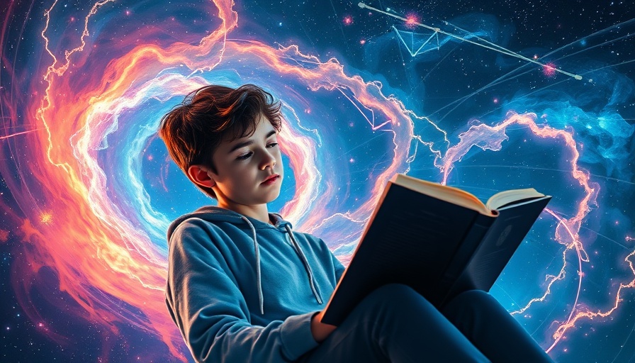 Ethereal scene of person reading in cosmic swirl under 'comet' logo.