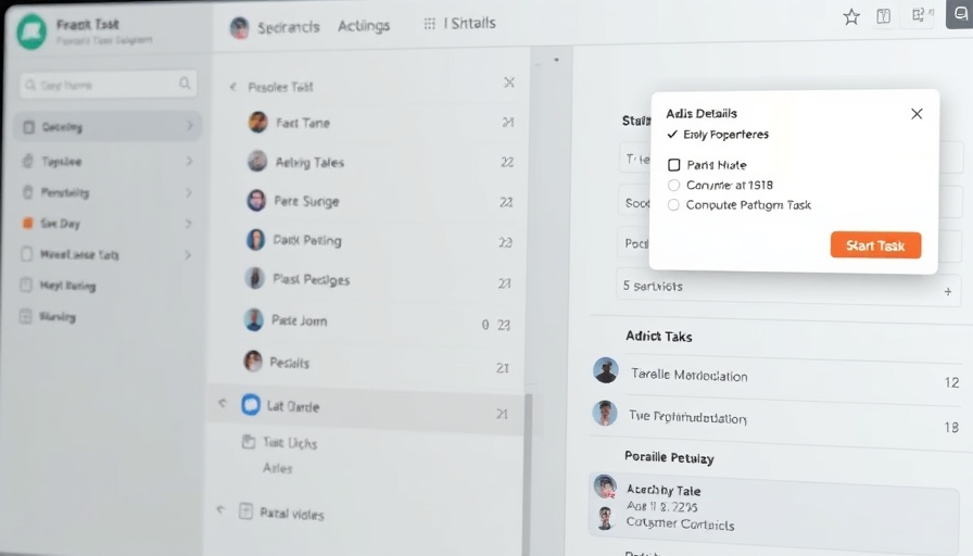 Modern interface displaying task management features using Claude AI