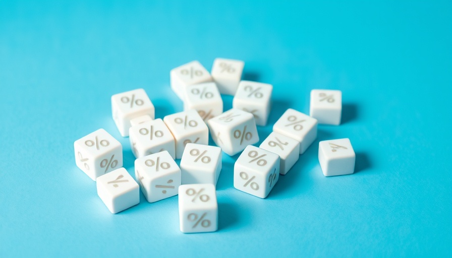 Floating percentage cubes symbolizing mortgage rates easing.