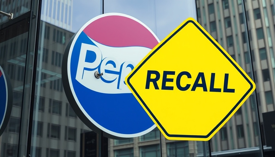 PepsiCo office with recall notice on glass facade.