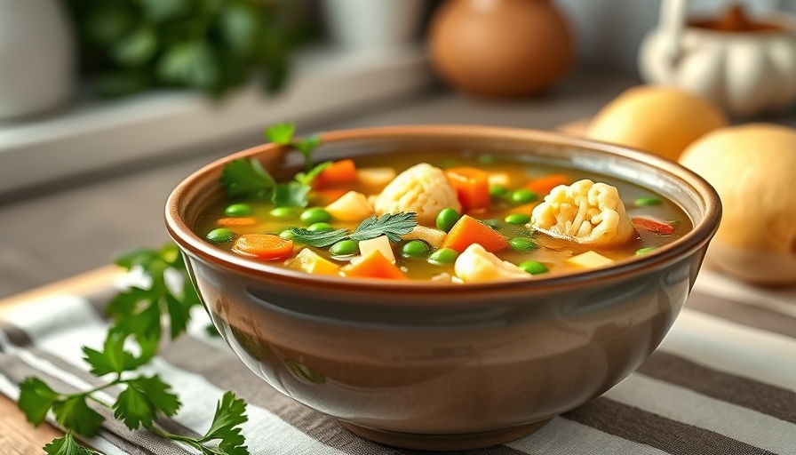 Colorful vegetable soup bowl highlighting easy recipes for soups.