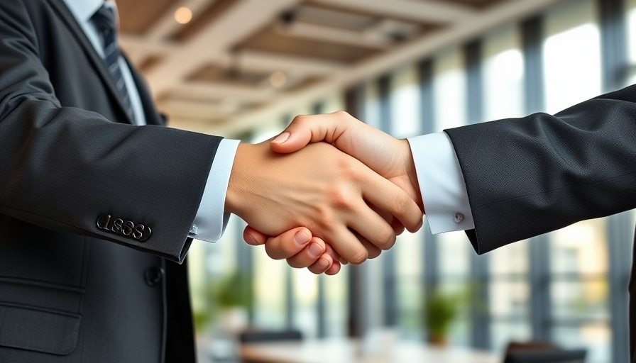 Professional handshake in modern office symbolizing open AI partnership.