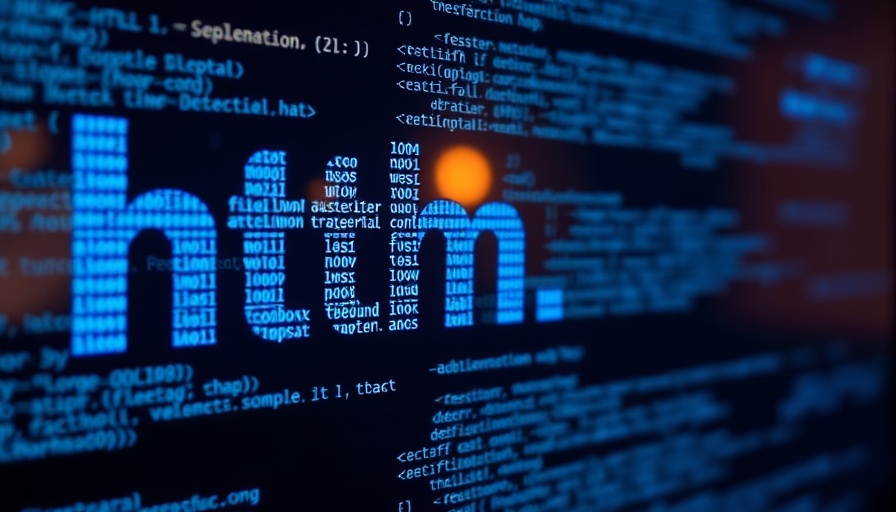 Blue HTML code on a screen representing Claude AI technology