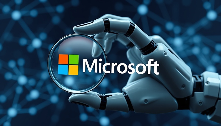 Microsoft AI visualized with robotic hand and digital network.