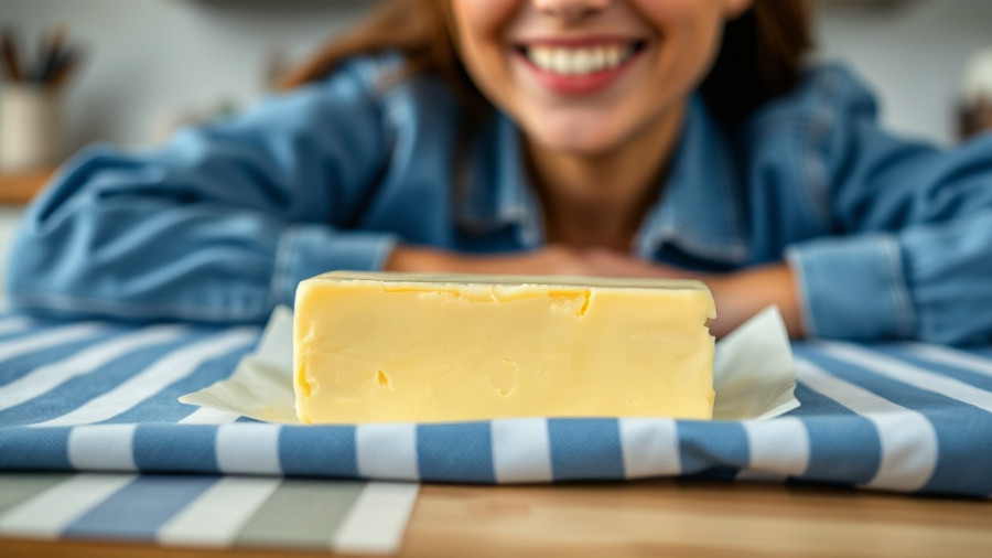Ina Garten butter for baking with smiling woman in denim.
