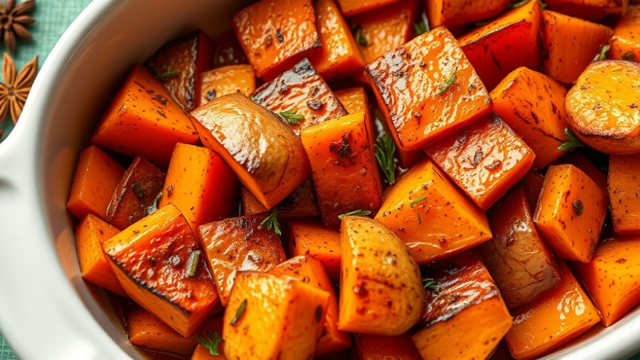 Roasted sweet potatoes in baking dish - how to cook sweet potatoes.