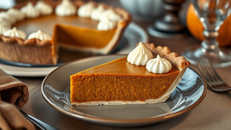 Best store-bought pumpkin pie slice ready to serve.