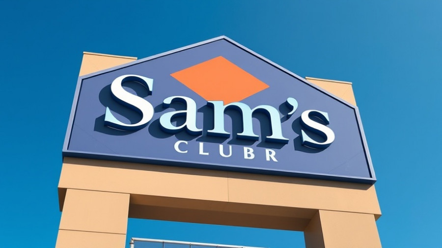 Sam's Club sign against a clear blue sky.