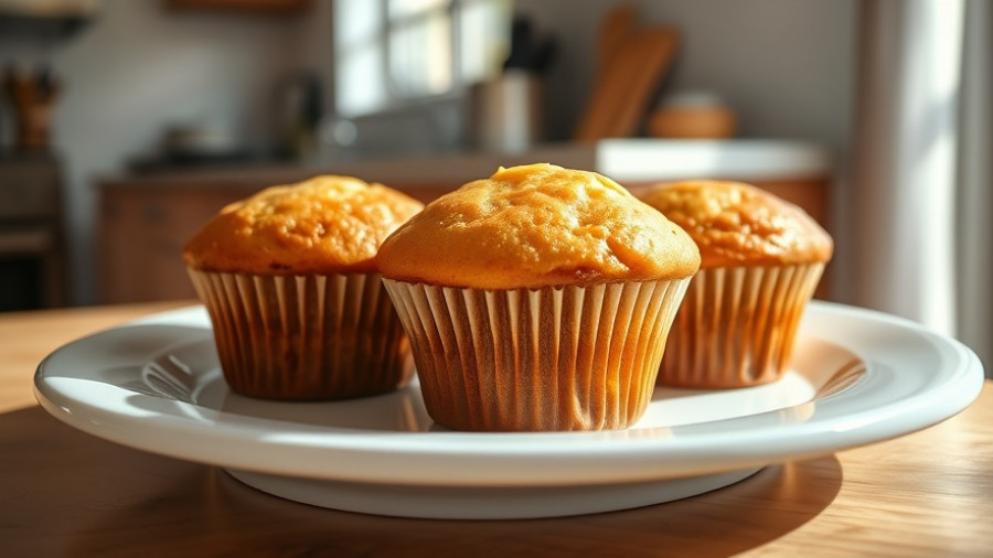 Golden brown muffins with butter, 3-ingredient muffins recipe.