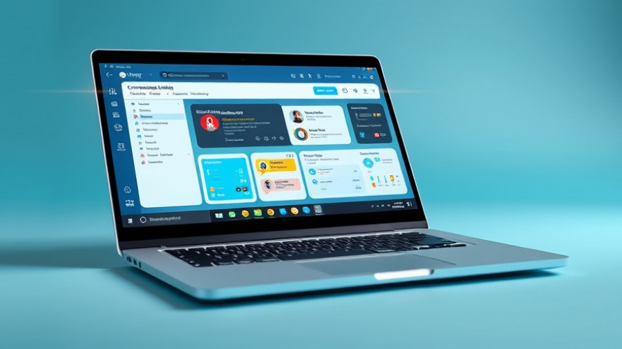 Modern laptop displaying Microsoft AI interface with icons.