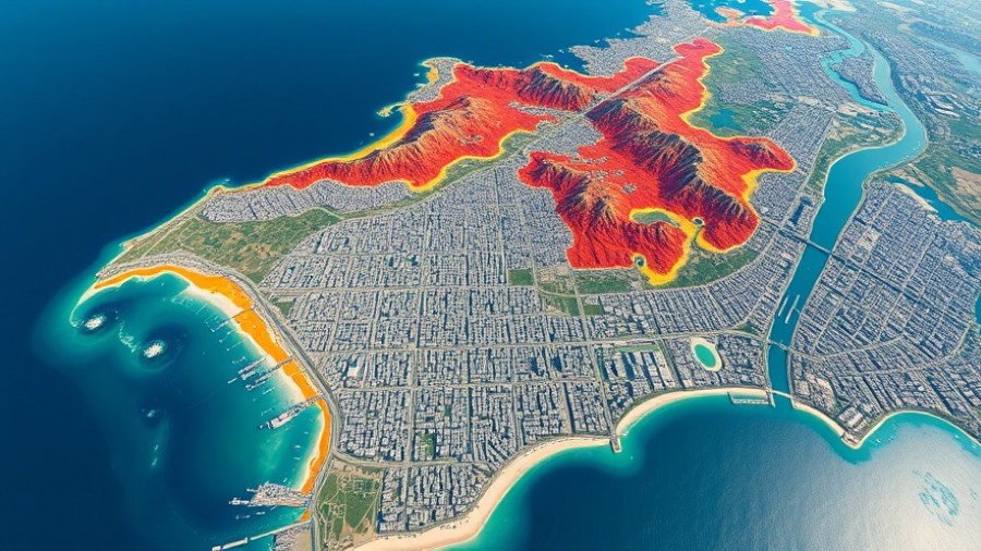 NVIDIA Coastal Flooding Mapping visualization of urban coastline