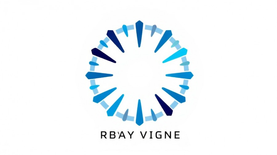 Starburst logo design with vibrant blue and black beams.