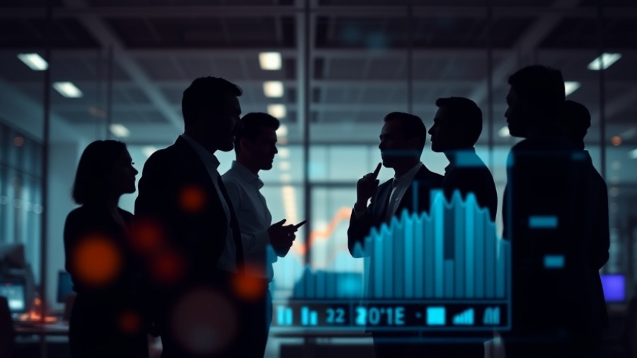 Agentic AI concept with business people and virtual graphs.