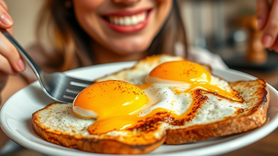 Perfectly cooked fried eggs with smiling chef, better fried eggs