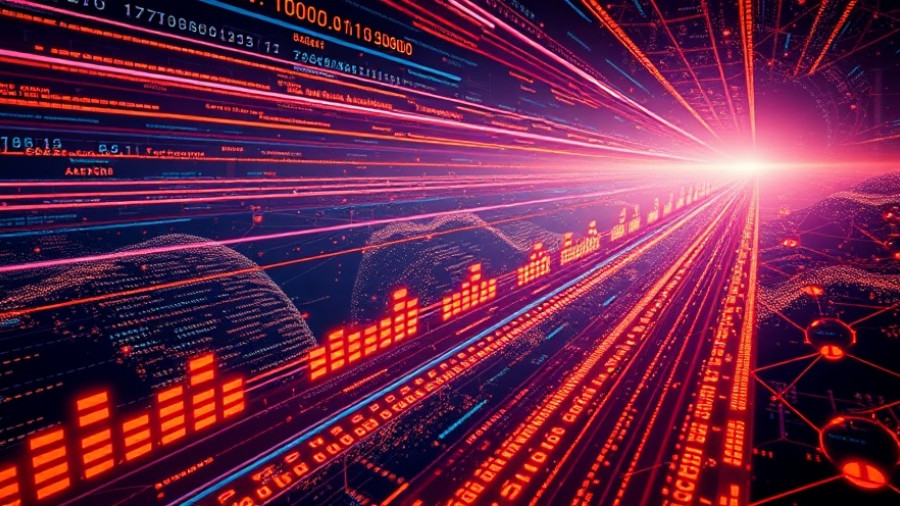 Dynamic digital streams illustrating agentic AI data privacy.