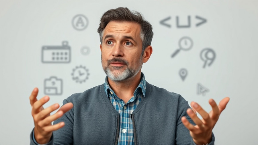 Engaged man speaking on agentic AI topic, minimalistic background.