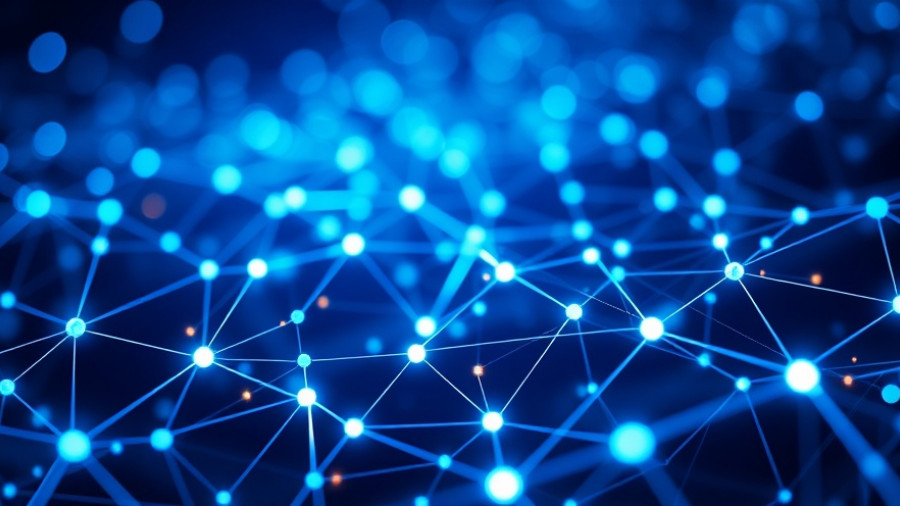 Abstract digital blockchain representation illustrating AI-powered technology.