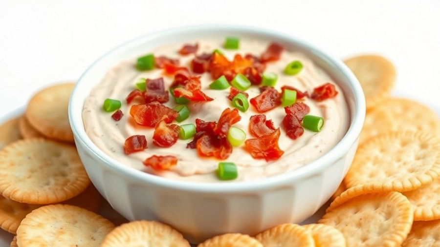 Mouthwatering Million Dollar Dip with bacon and green onions.