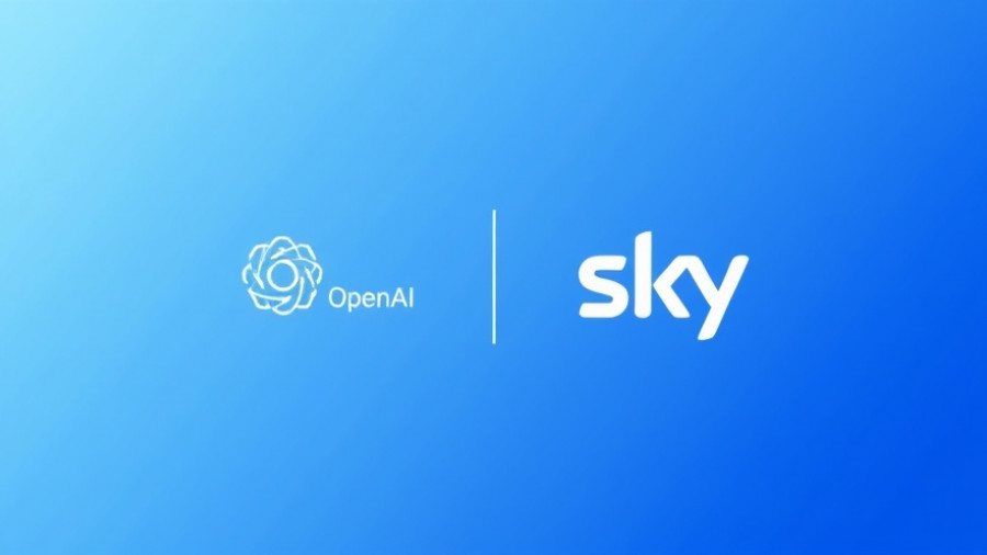 OpenAI logo on blue gradient background representing acquisition.