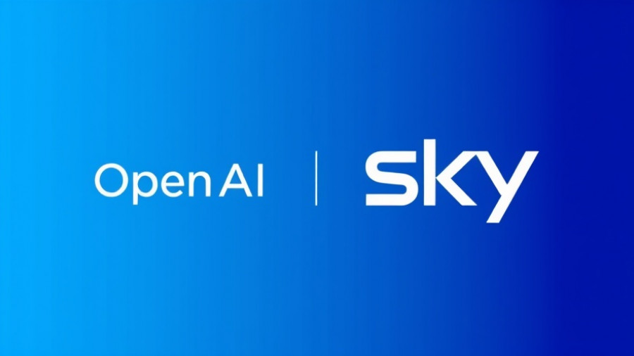 OpenAI and SKY logo on a gradient blue background