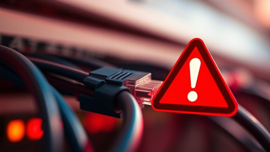 Network cables and alert sign illustrating an AWS outage